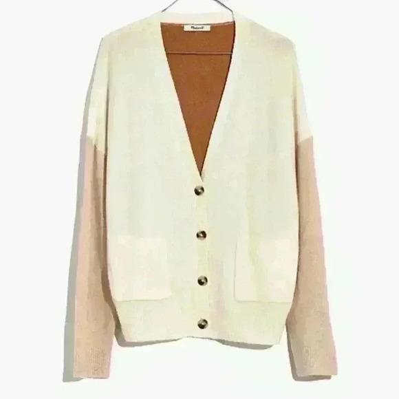 Madewell Short Kent Ex-Boyfriend Cardigan Sweater in 3 colors Colorblock Size XS - Picture 2 of 7